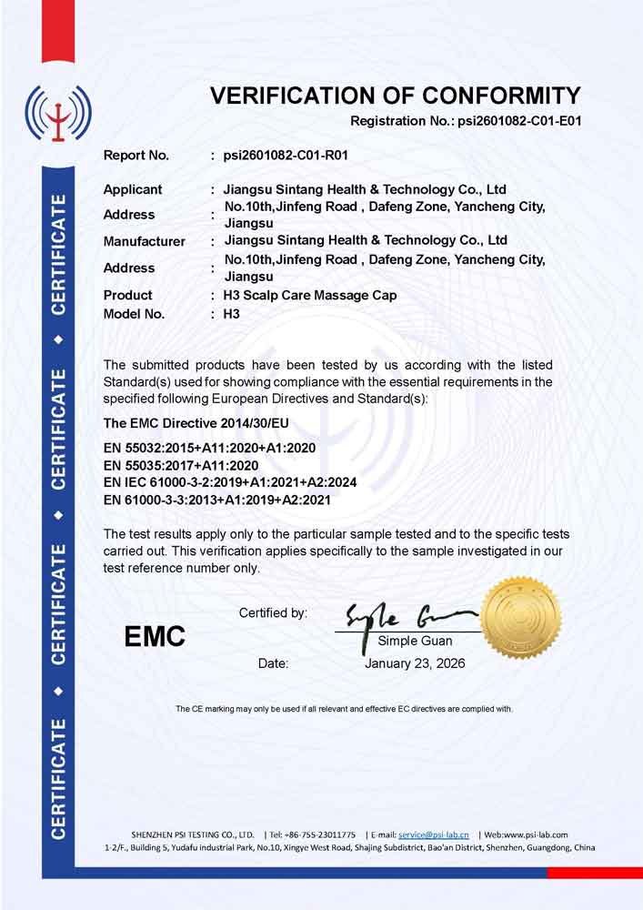 Hisooth H3 CE uygunluk belgesi - EMC Directive 2014/30/EU